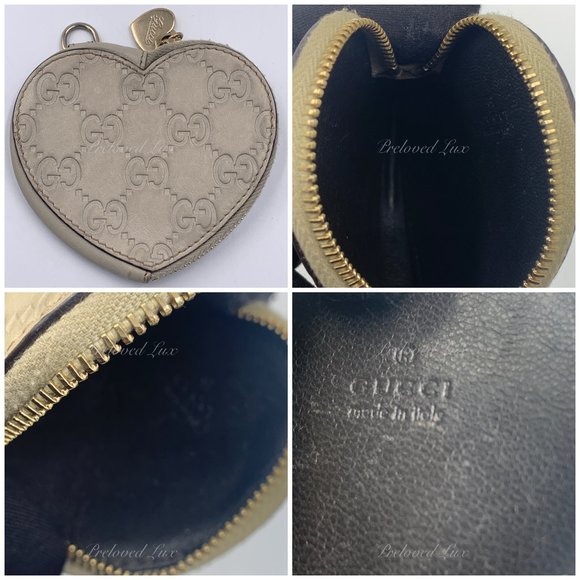 Authentic Gucci GG logo Monogram Heart Coin Case - Picture 12 of 15